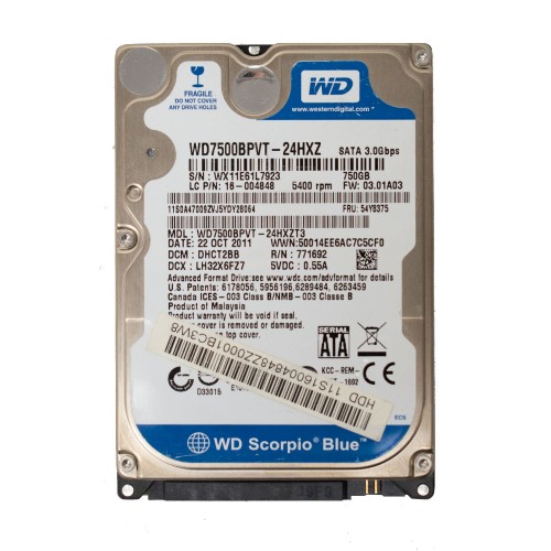 WD Scorpio Blue 2.5" WD750BPVT-24HXZ 750GB Dysk HDD